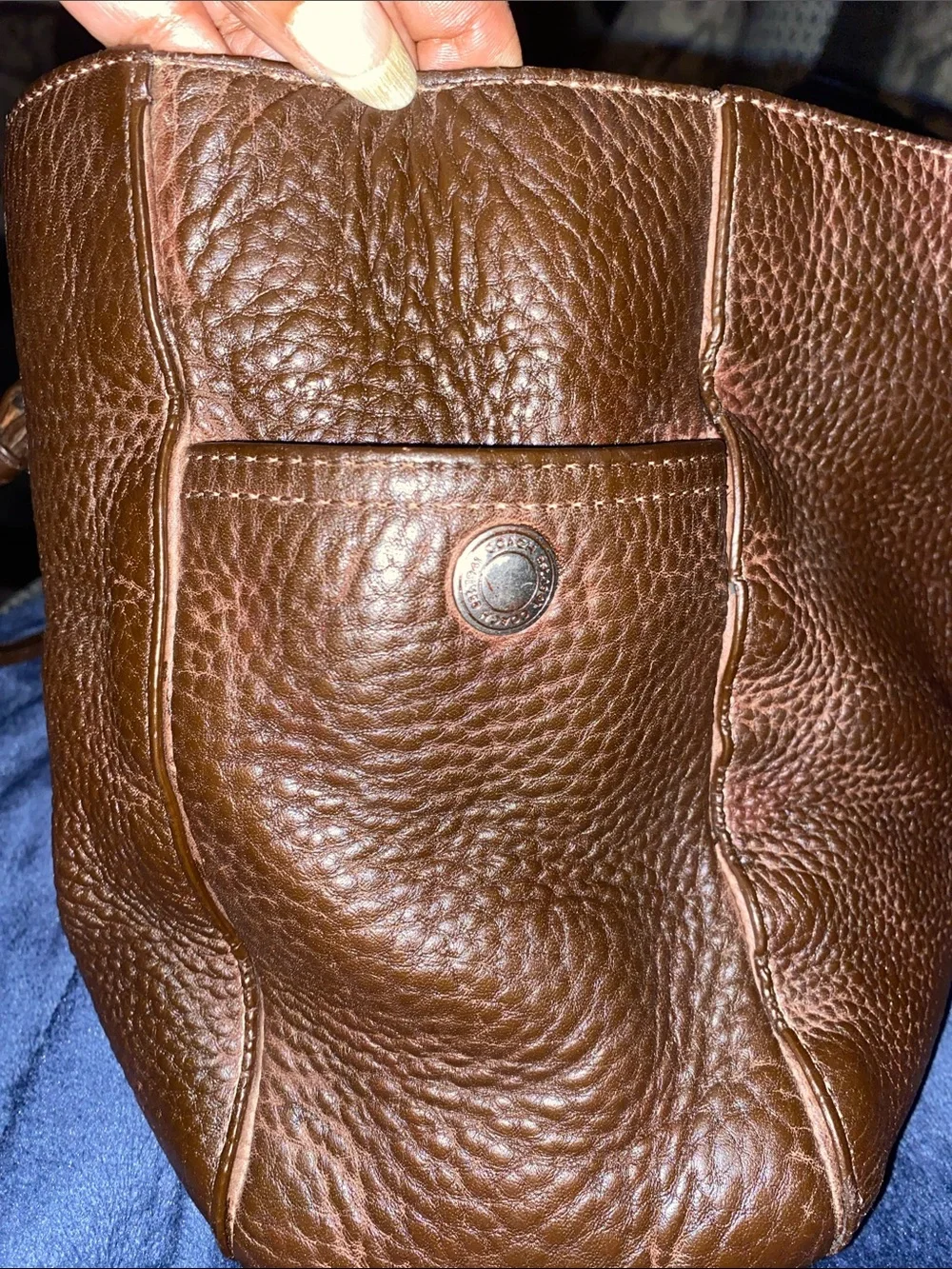 Coach Chelsea Brown Pebbled Leather Shoulder Tote w/ matching Wallet